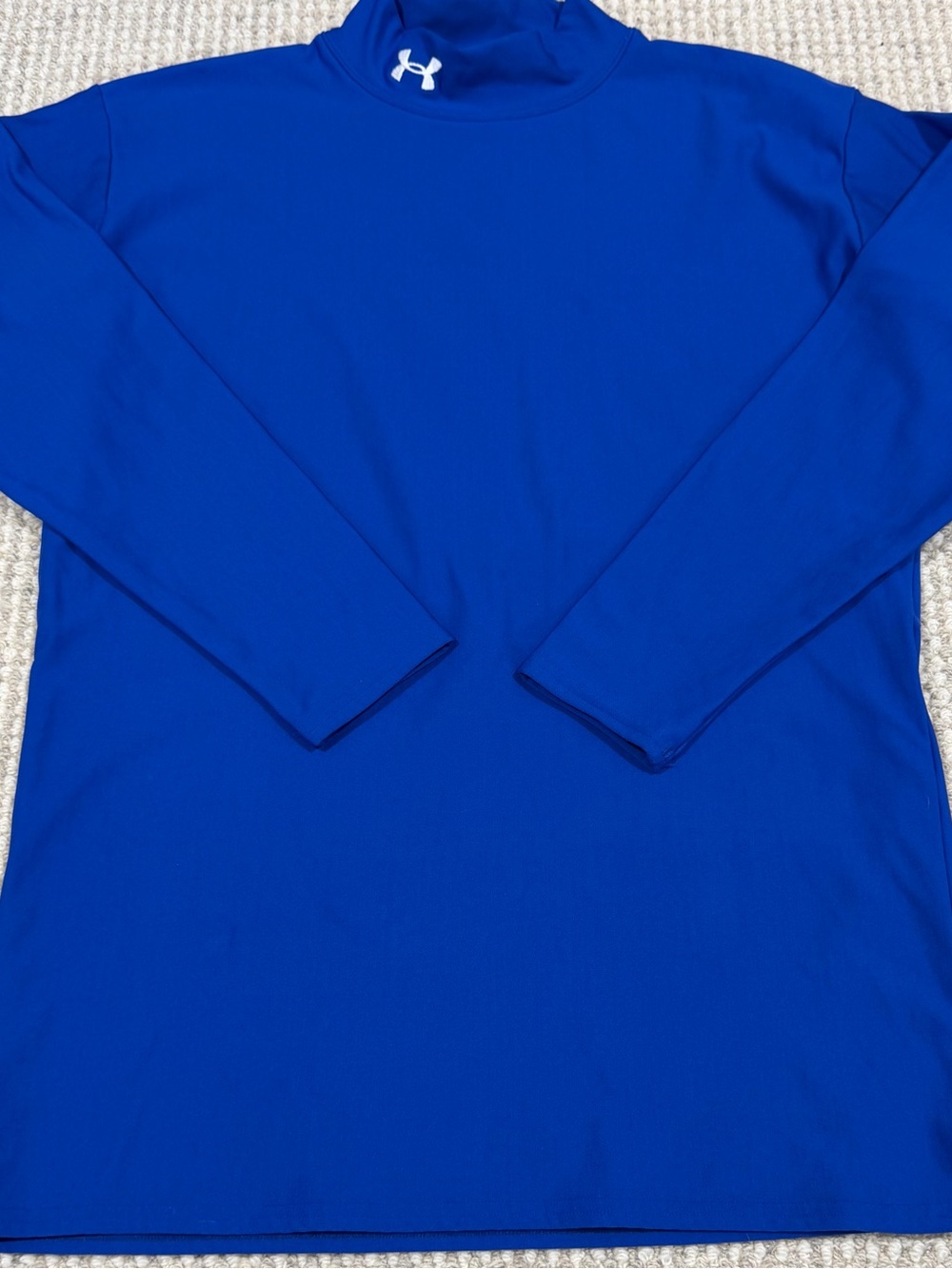 Under Armour Men's Blue L/S Fitted Compression Coldgear Mock Shirt Size L/XL